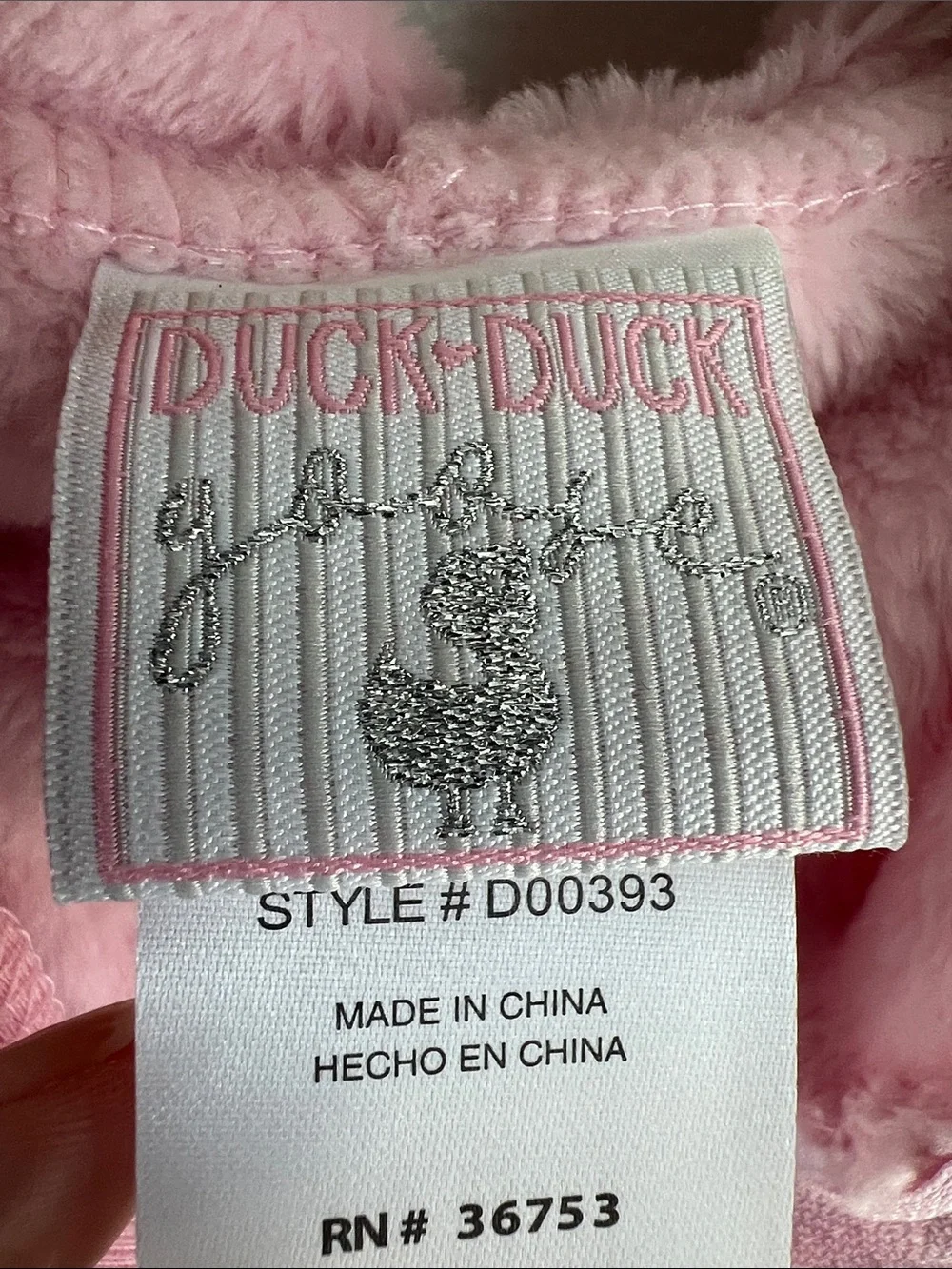 Duck Duck Goose | Soft Pink Hooded Fleece One-Piece for Babies #D00393 Sz 0-3M